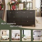 Commode met 6 lades en zilveren ronde knoppen
