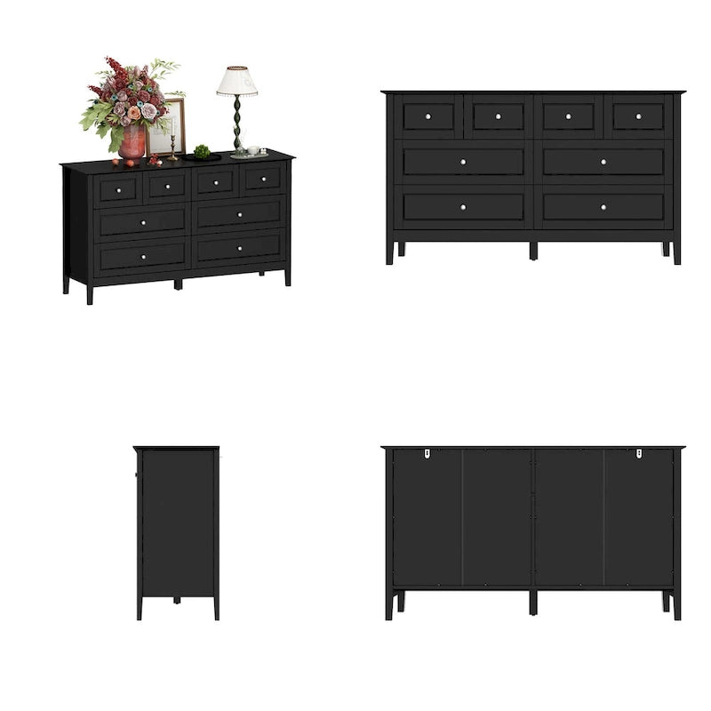 Commode met 6 lades en zilveren ronde knoppen