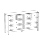 Commode met 6 lades en zilveren ronde knoppen