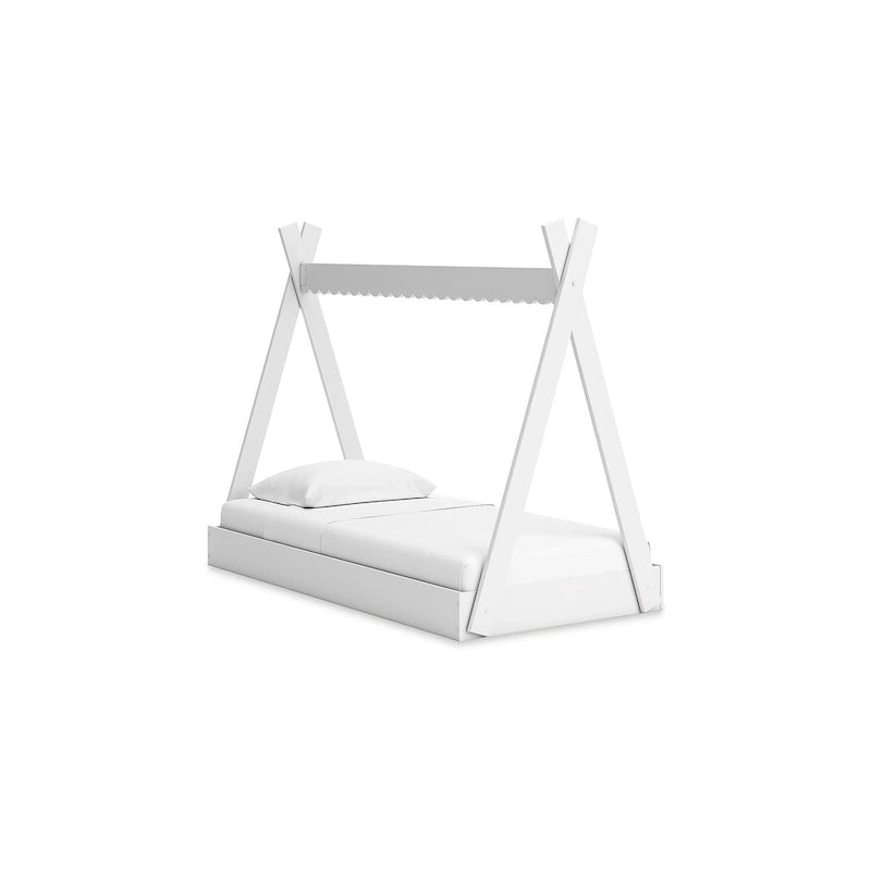Wit Twin Hemelbed met Overkapping