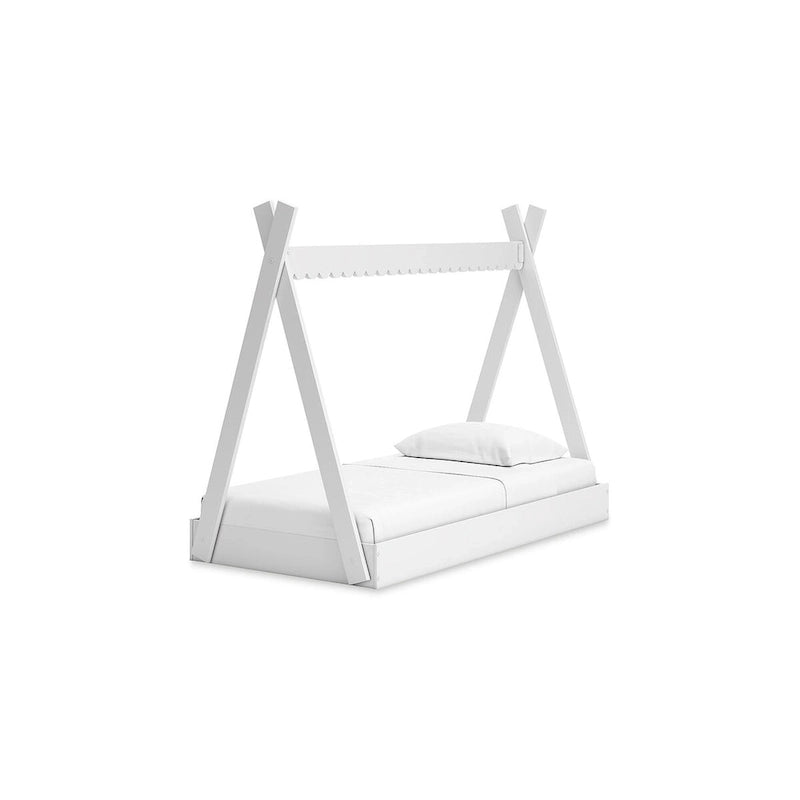 Wit Twin Hemelbed met Overkapping