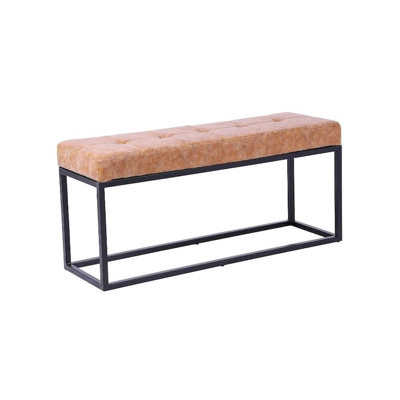 Moderne gestoffeerde bank met metalen frame