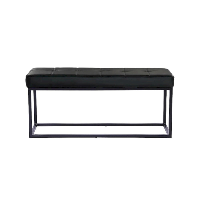 Moderne gestoffeerde bank met metalen frame