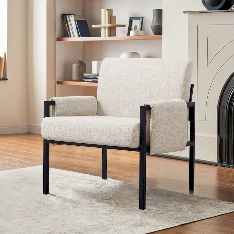 Gestoffeerde accentstoel met metalen frame