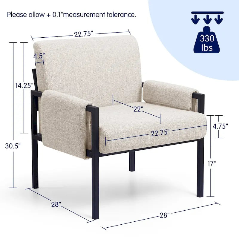 Gestoffeerde accentstoel met metalen frame