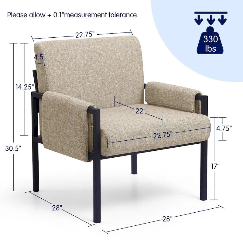 Gestoffeerde accentstoel met metalen frame