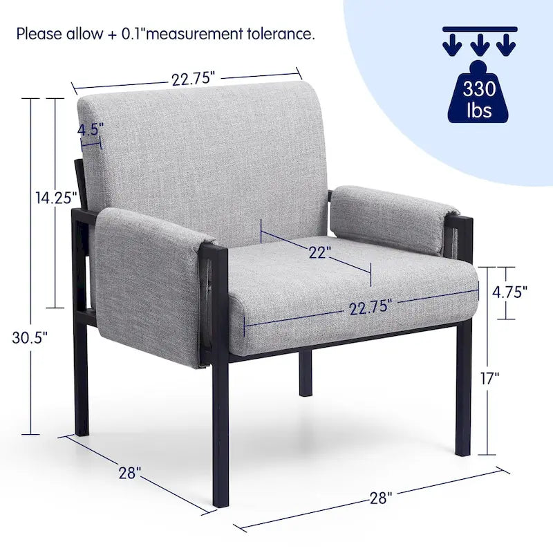 Gestoffeerde accentstoel met metalen frame