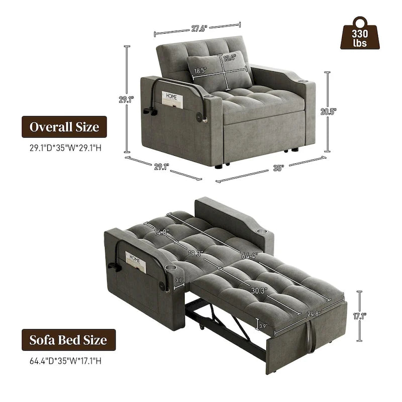 3-in-1 slaapbankstoel