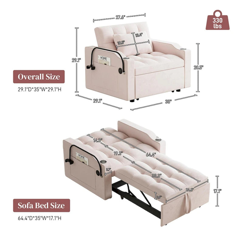 3-in-1 slaapbankstoel