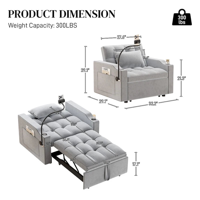 3-in-1 slaapbankstoel