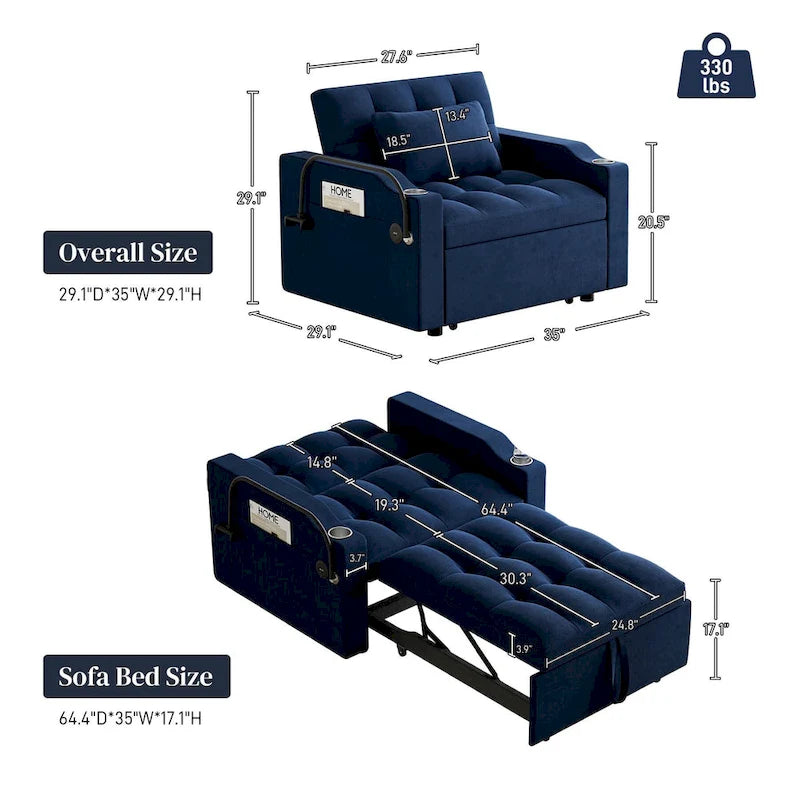 3-in-1 slaapbankstoel