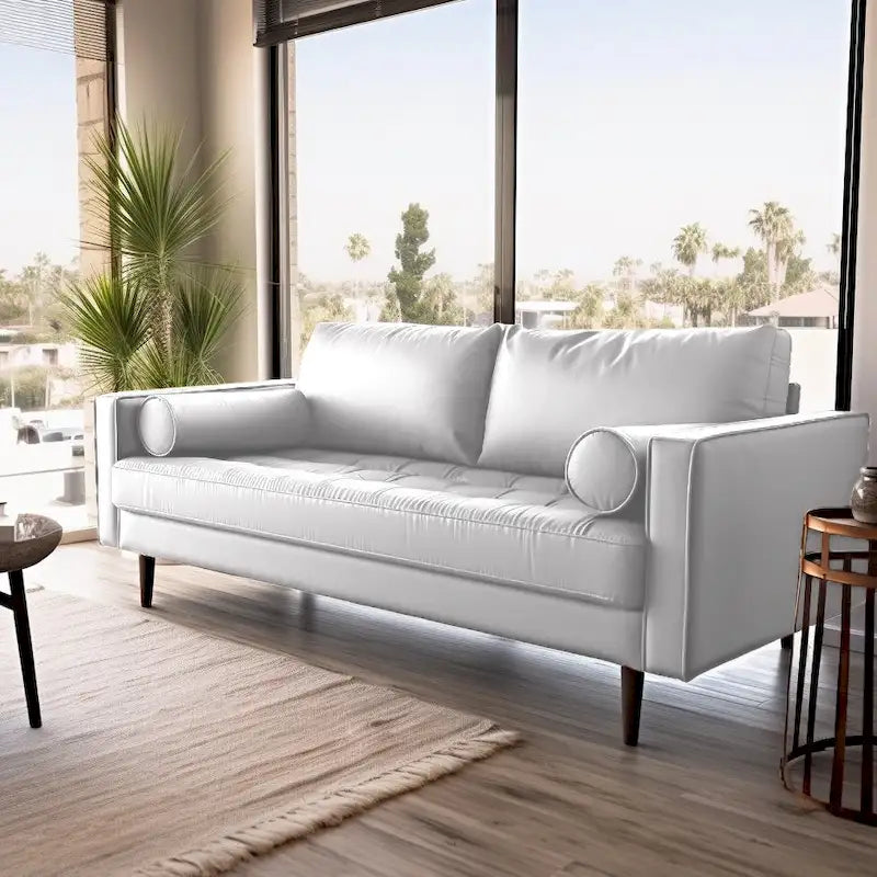 70,1" Fauxleren Sofa met Gecapitonneerde Zitting
