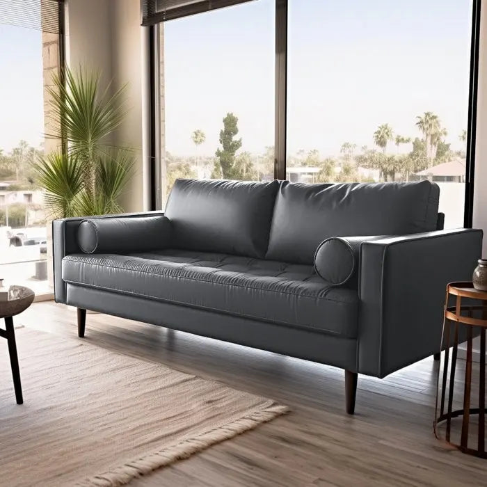70,1" Fauxleren Sofa met Gecapitonneerde Zitting
