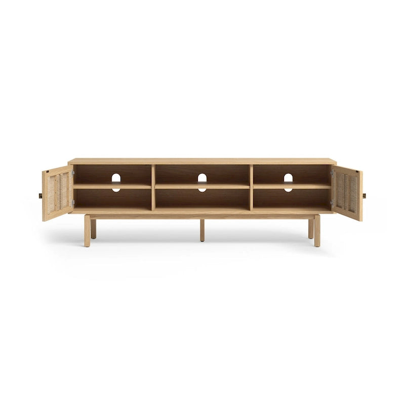 Houten TV-meubel met deuren en kabelbeheer
