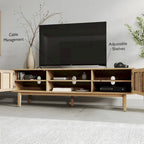 Houten TV-meubel met deuren en kabelbeheer
