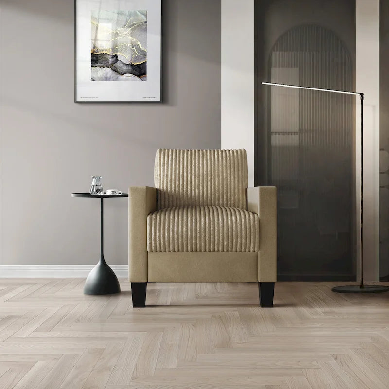 Corduroy Mid-Century Modern Fluweel Beklede Fauteuil