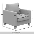 Corduroy Mid-Century Modern Fluweel Beklede Fauteuil