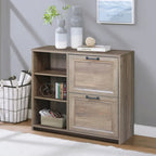 Saint Birch Alaska Transitional Rustic Oak 2-Drawer File Cabinet with 3-Shelves