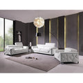 89" Wit Italiaans Lederen Bank met Zilveren Poten - 35 H x 89 B x 43 D