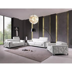 89" Wit Italiaans Lederen Bank met Zilveren Poten - 35 H x 89 B x 43 D