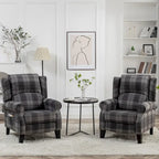Handmatige Pushback Relaxfauteuil met Oorfauteuil en Voetensteun