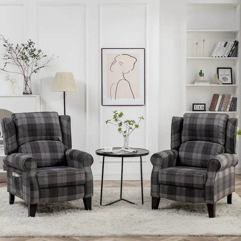 Handmatige Pushback Relaxfauteuil met Oorfauteuil en Voetensteun