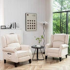 Handmatige Pushback Relaxfauteuil met Oorfauteuil en Voetensteun