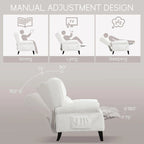 Handmatige Pushback Relaxfauteuil met Oorfauteuil en Voetensteun