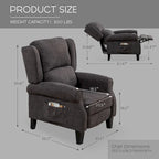 Handmatige Pushback Relaxfauteuil met Oorfauteuil en Voetensteun