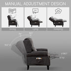 Handmatige Pushback Relaxfauteuil met Oorfauteuil en Voetensteun