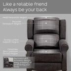 Handmatige Pushback Relaxfauteuil met Oorfauteuil en Voetensteun