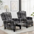 Handmatige Pushback Relaxfauteuil met Oorfauteuil en Voetensteun