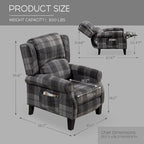 Handmatige Pushback Relaxfauteuil met Oorfauteuil en Voetensteun