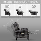 Handmatige Pushback Relaxfauteuil met Oorfauteuil en Voetensteun