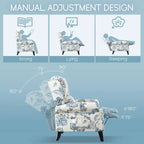Handmatige Pushback Relaxfauteuil met Oorfauteuil en Voetensteun