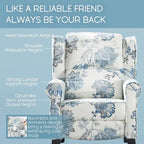 Handmatige Pushback Relaxfauteuil met Oorfauteuil en Voetensteun