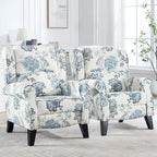 Handmatige Pushback Relaxfauteuil met Oorfauteuil en Voetensteun