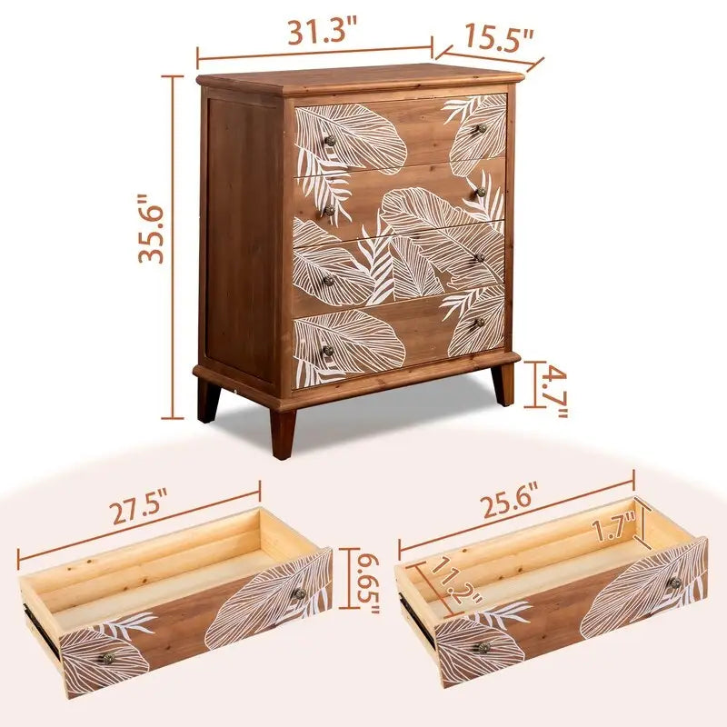 Massief houten ladekast