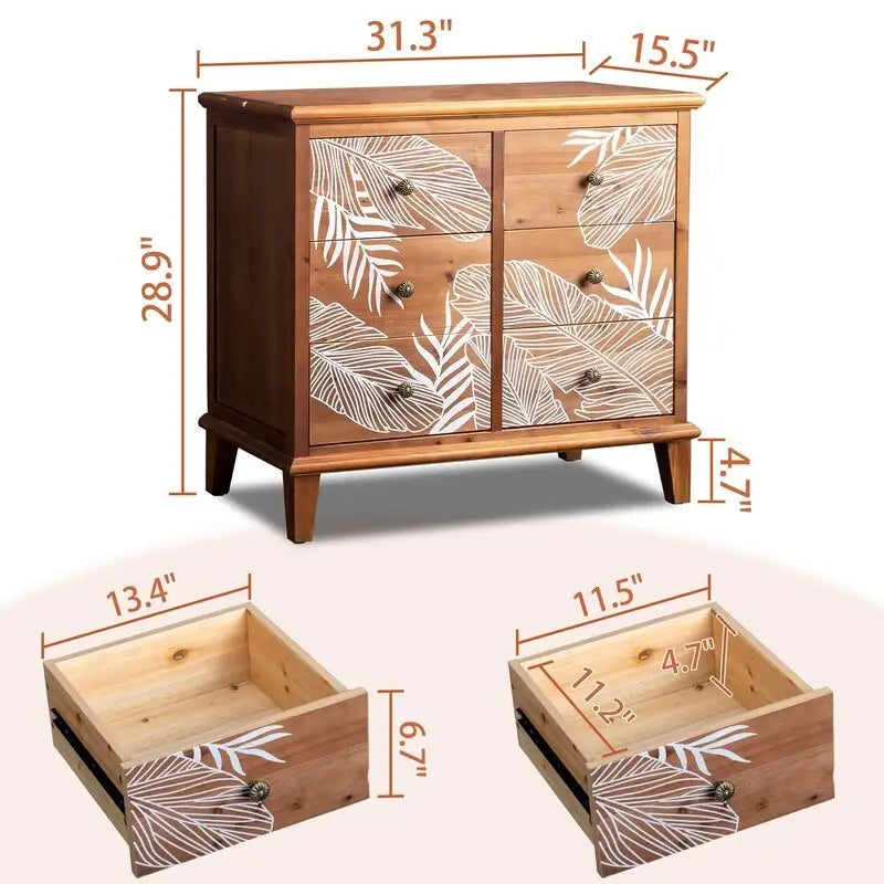 Massief houten ladekast