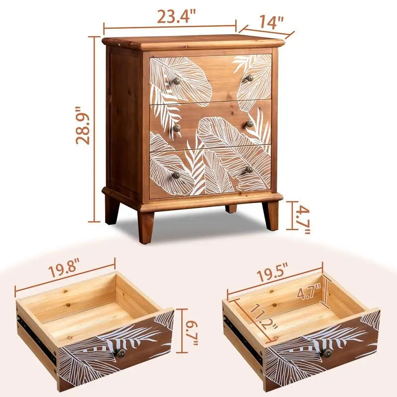Massief houten ladekast