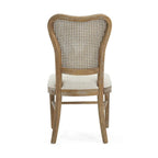 Farmhouse Rubberwood Eetkamerstoelen met Rieten Rugleuning (Set van 2)