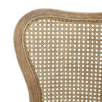 Farmhouse Rubberwood Eetkamerstoelen met Rieten Rugleuning (Set van 2)