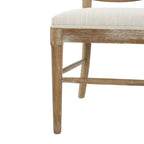 Farmhouse Rubberwood Eetkamerstoelen met Rieten Rugleuning (Set van 2)