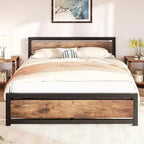 Metalen platformbedframe met hoofd- en voetbord