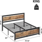 Metalen platformbedframe met hoofd- en voetbord