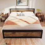 Metalen platformbedframe met hoofd- en voetbord