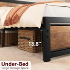 Metalen platformbedframe met hoofd- en voetbord