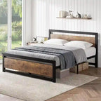 Metalen platformbedframe met hoofd- en voetbord